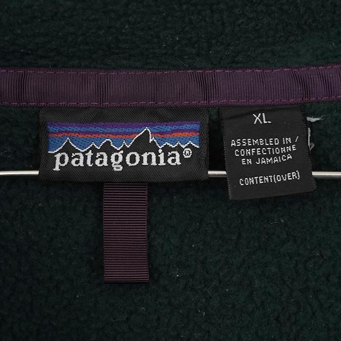 patagonia パタゴニア スナップTフリース XL グリーン緑 企業ロゴ