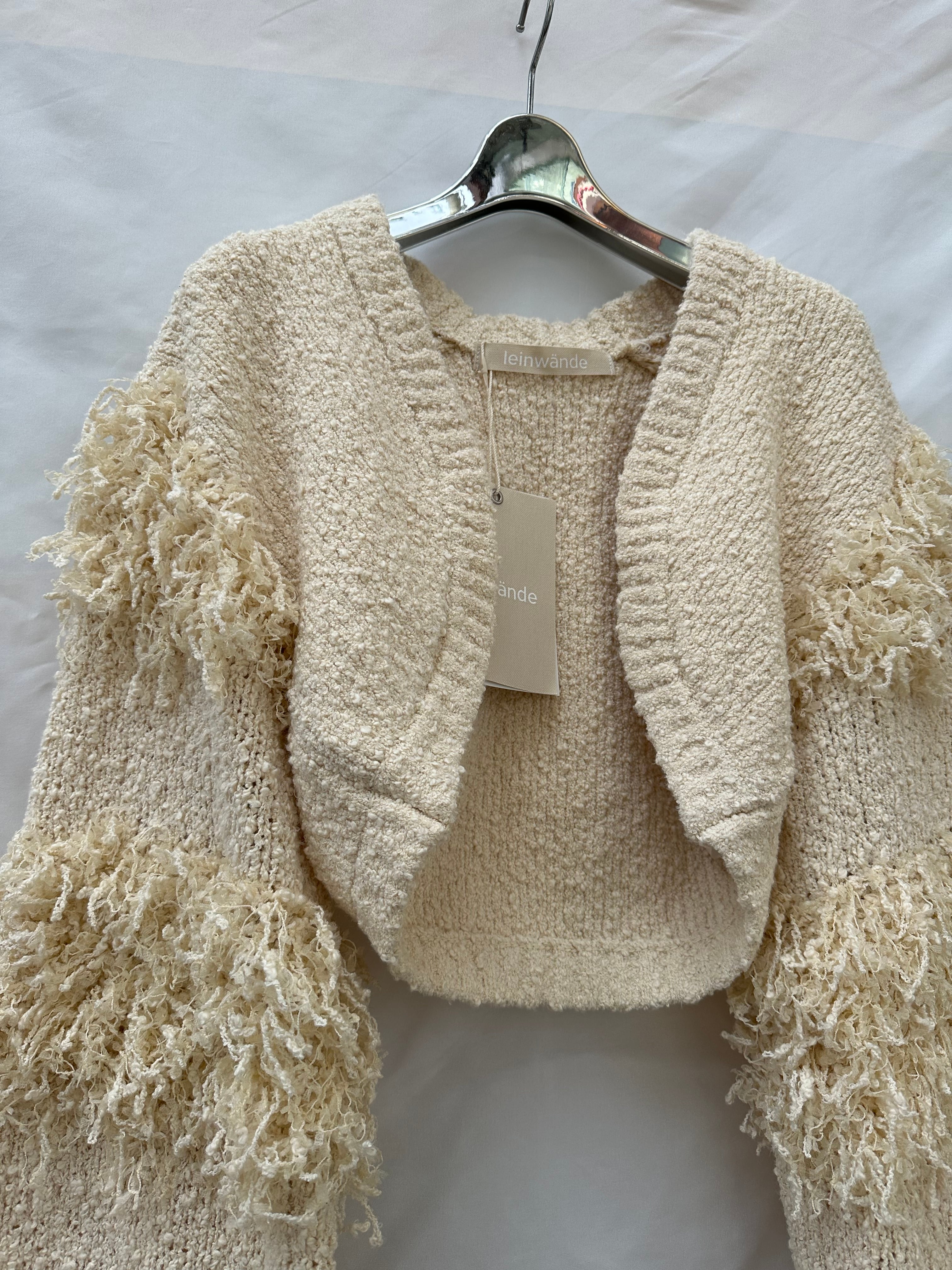 LEINWANDE Tweed Fringe Cardigan / White ⁽通販のお問い合わせ⁾ | AAR