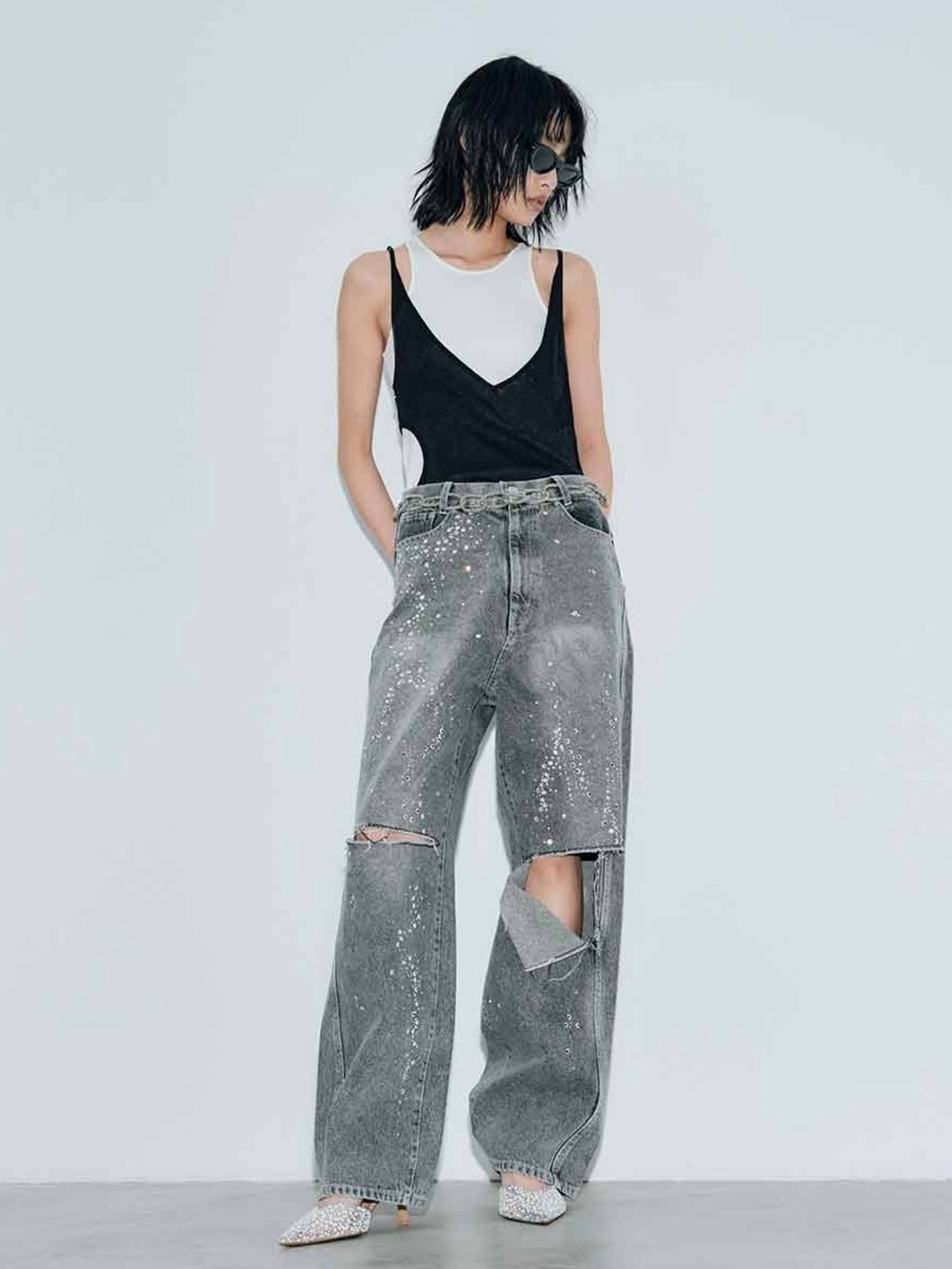 THINGS THAT MATTER　シングスザットマター  / SPARKLE DENIM PANTS - 4