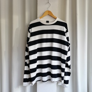 Number (N)ine BORDER LONG-SLEEVE TEE WHITE×BLACK