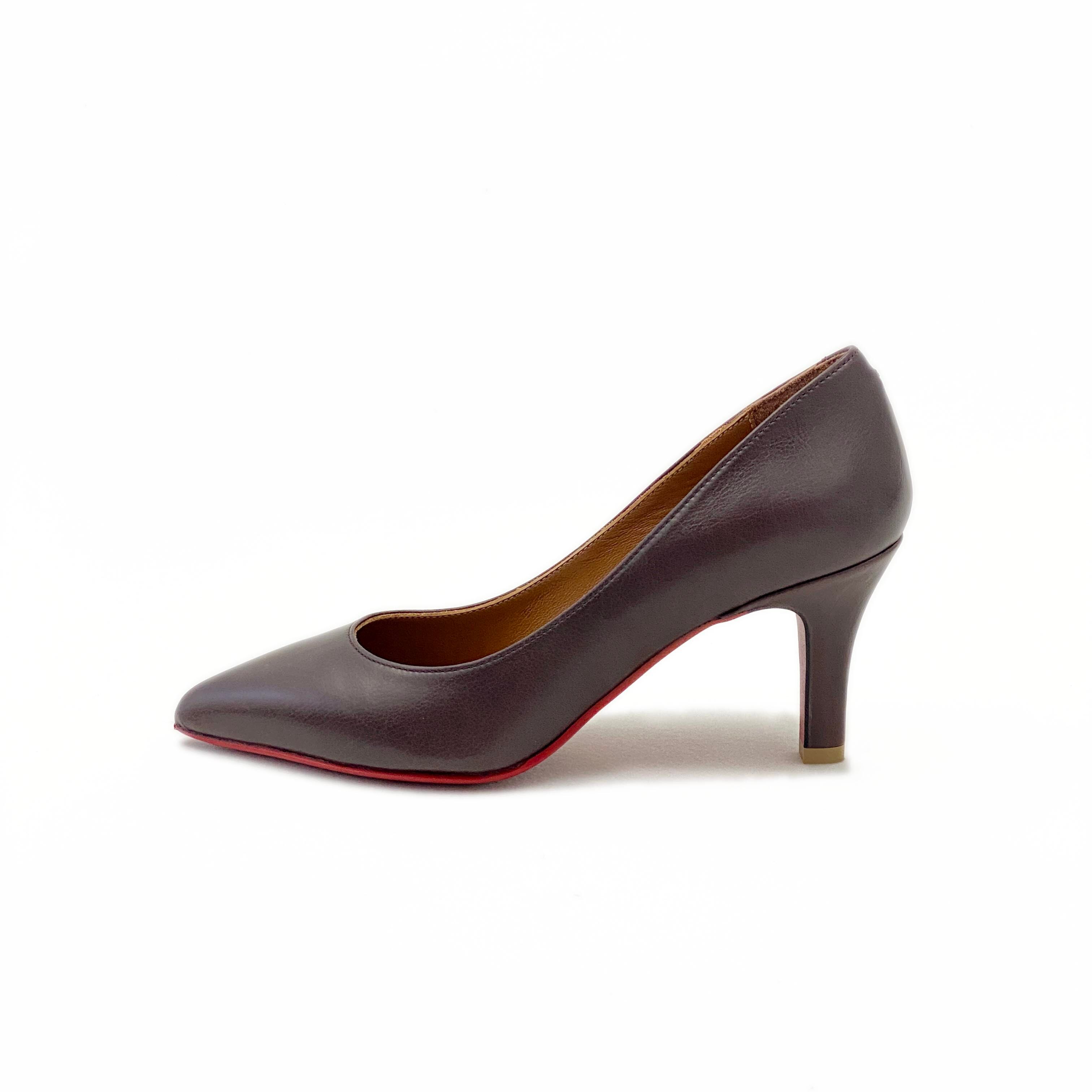 【新品未使用】Offen ポインテッドパンプス　37 red &brown menue パンプス 痛くない 歩きやすい 靴 レディース ストラップ