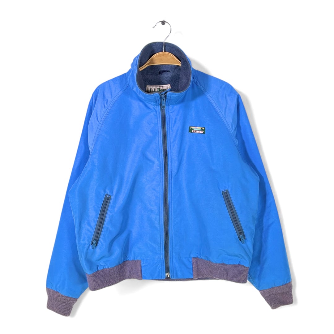 80s エルエルビーン USA製 ウォームアップジャケット 山タグ 旧タグ ヴィンテージ ナイロンJKT 内フリース L.L.BEAN ウィメンズL 古着 DD0456