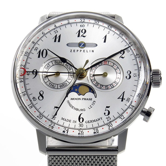 ツェッペリン ヒンデンブルク クオーツ メンズ 腕時計 7036M-1 シルバー シルバー