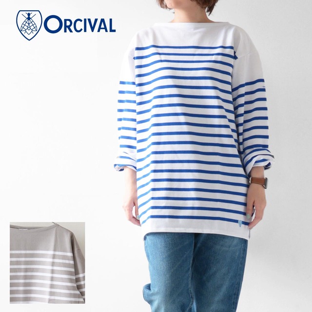 ORCIVAL [オーチバル・オーシバル] WIDE BODY BOAT NECK L/S P.O.   [6130] ワイド ボディー ボートネック ロングスリーブ プルオーバー・オーバーサイズ ラッセルフレンチセーラーTシャツ・MEN'S/LADY'S [2023SS]