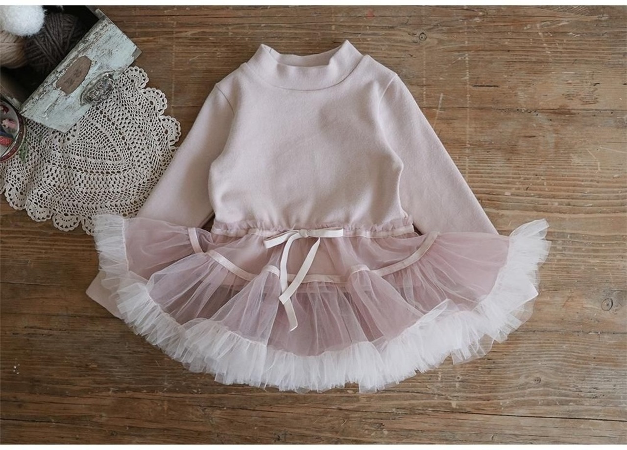 韓国子供服 / 26winter / puella FLO / バレエワンピース / キッズ / 冬服 *90~140*