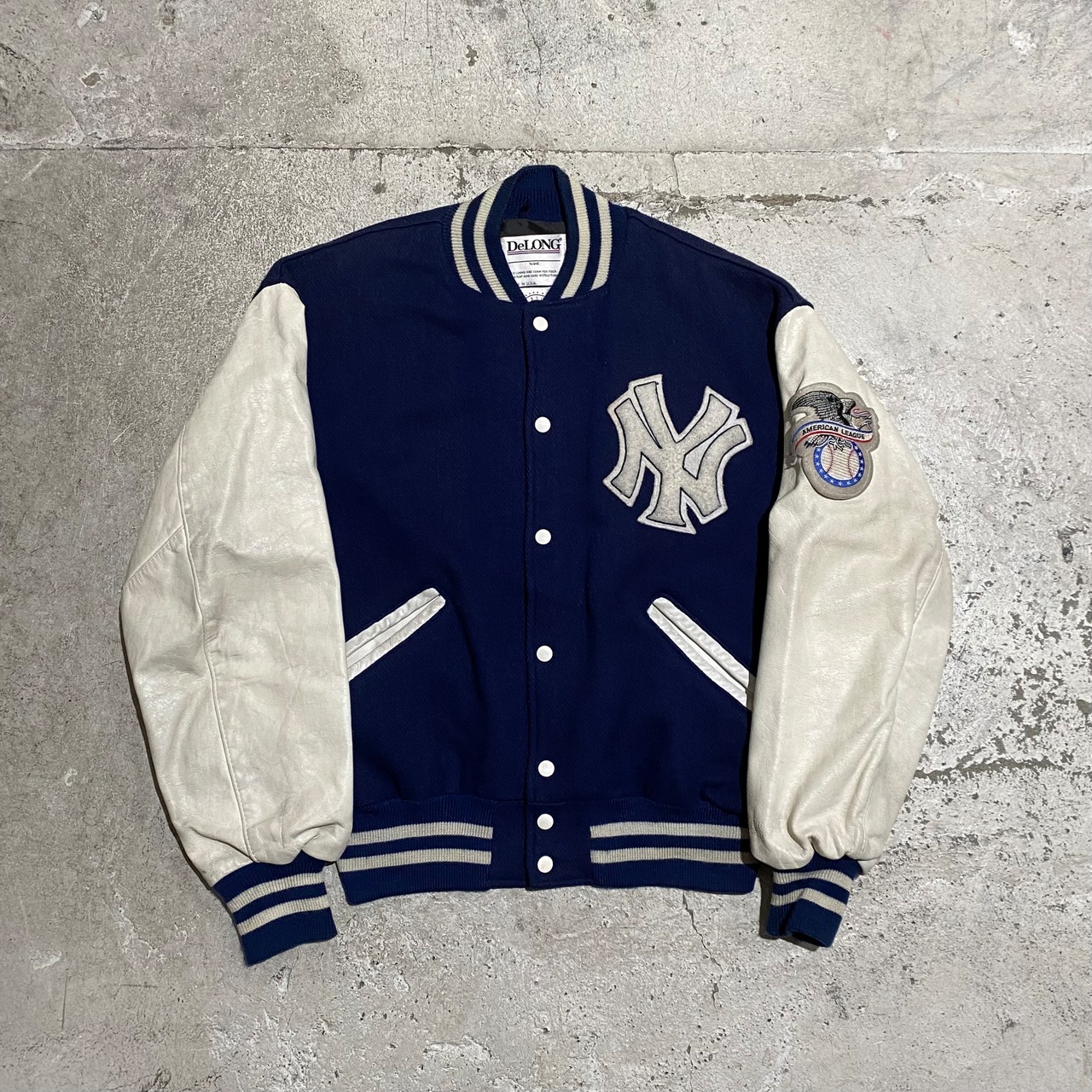 DeLONG / NEW YORK YANKEES 袖レザー ウールスタジャン | DonDonDown 