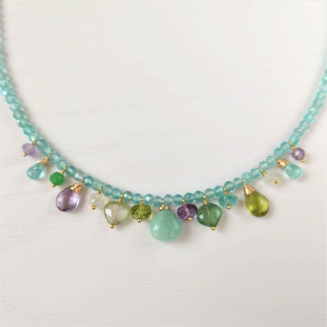 mini dorp colorful necklace/blue 054