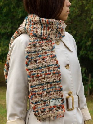 手織りのツイードマフラー | mid ♭157 | 良質なアパレル残り糸を使用