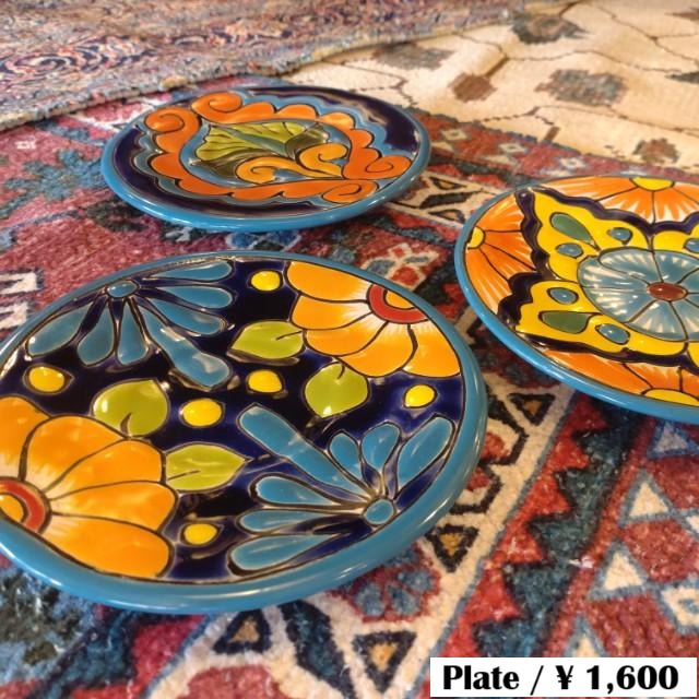 Mexico Goanajuato Ware Mini Round Plate Blue 3Types in Total Cake Plate Handmade Side Plate Mini Plate Midiam Plate