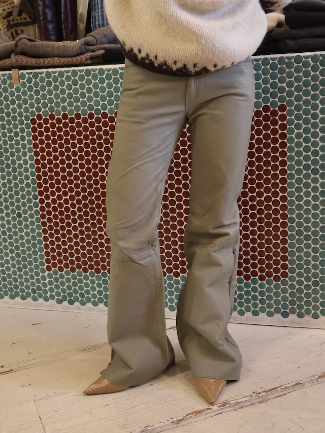 DIESEL side button leather flare pants【1942】