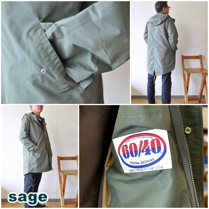 メンズ【美品】  SIERRA DESIGNS / シエラデザイン | 60/40 FISHTAIL PARKA ロクヨンクロス フィッシュテール パーカー フーデッド コート | S | ブラック | メンズ