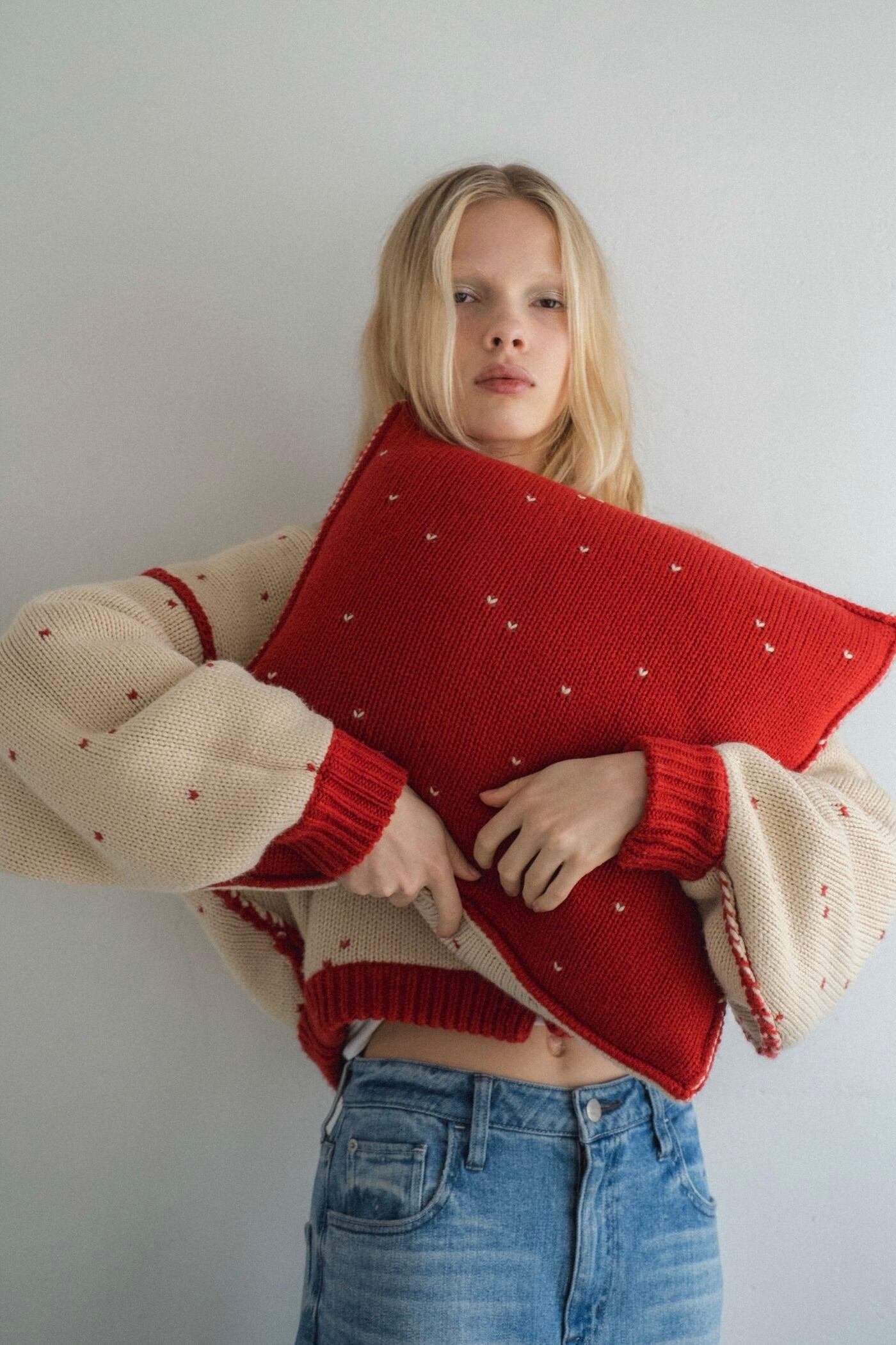 willfully ハートドットジャガードリバーシブルニットカーディガン