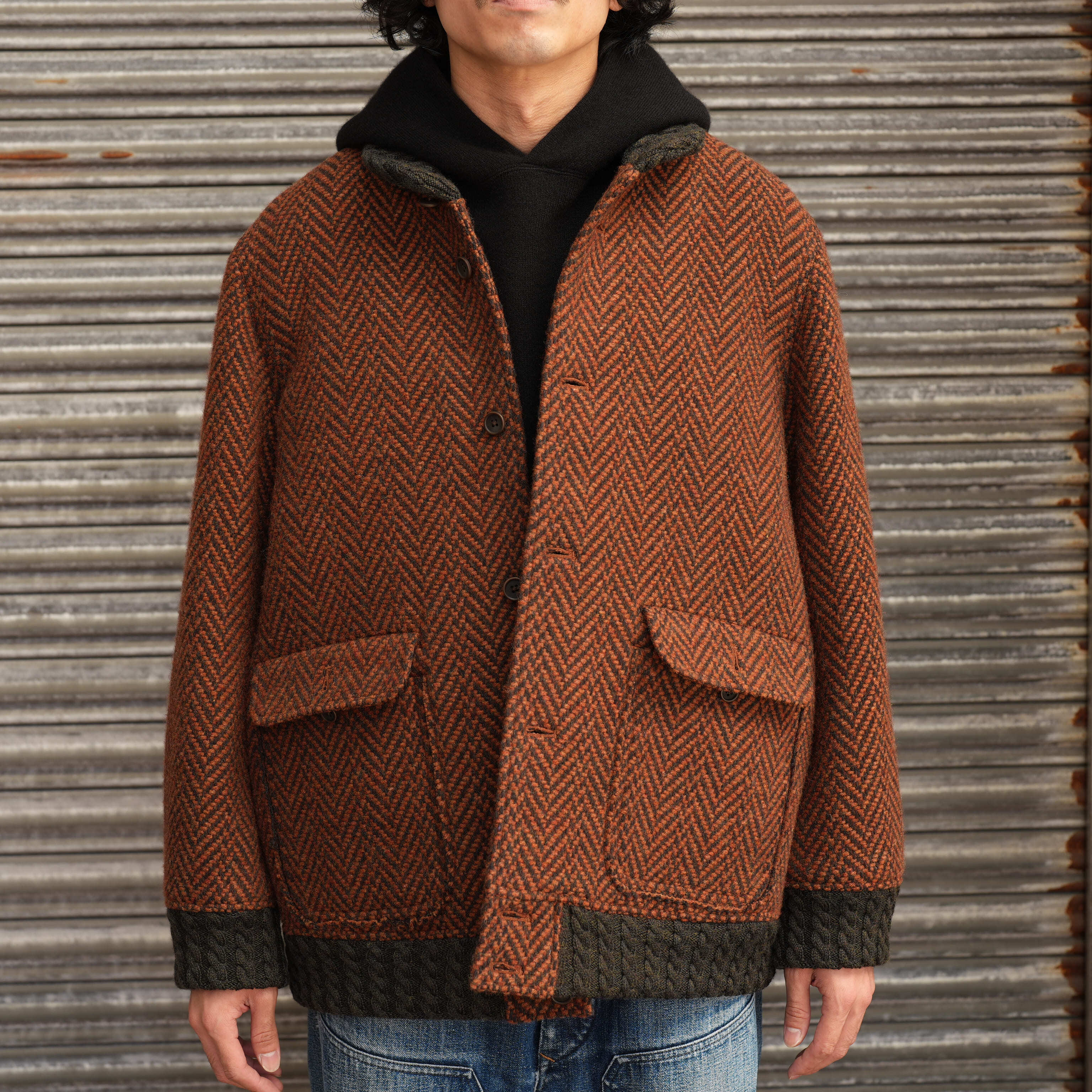 Gorsch the merry coachman(ゴーシュザメリーコーチマン) 26AW "Dynamic Herringbone Wool Blouson" -Terracotta-