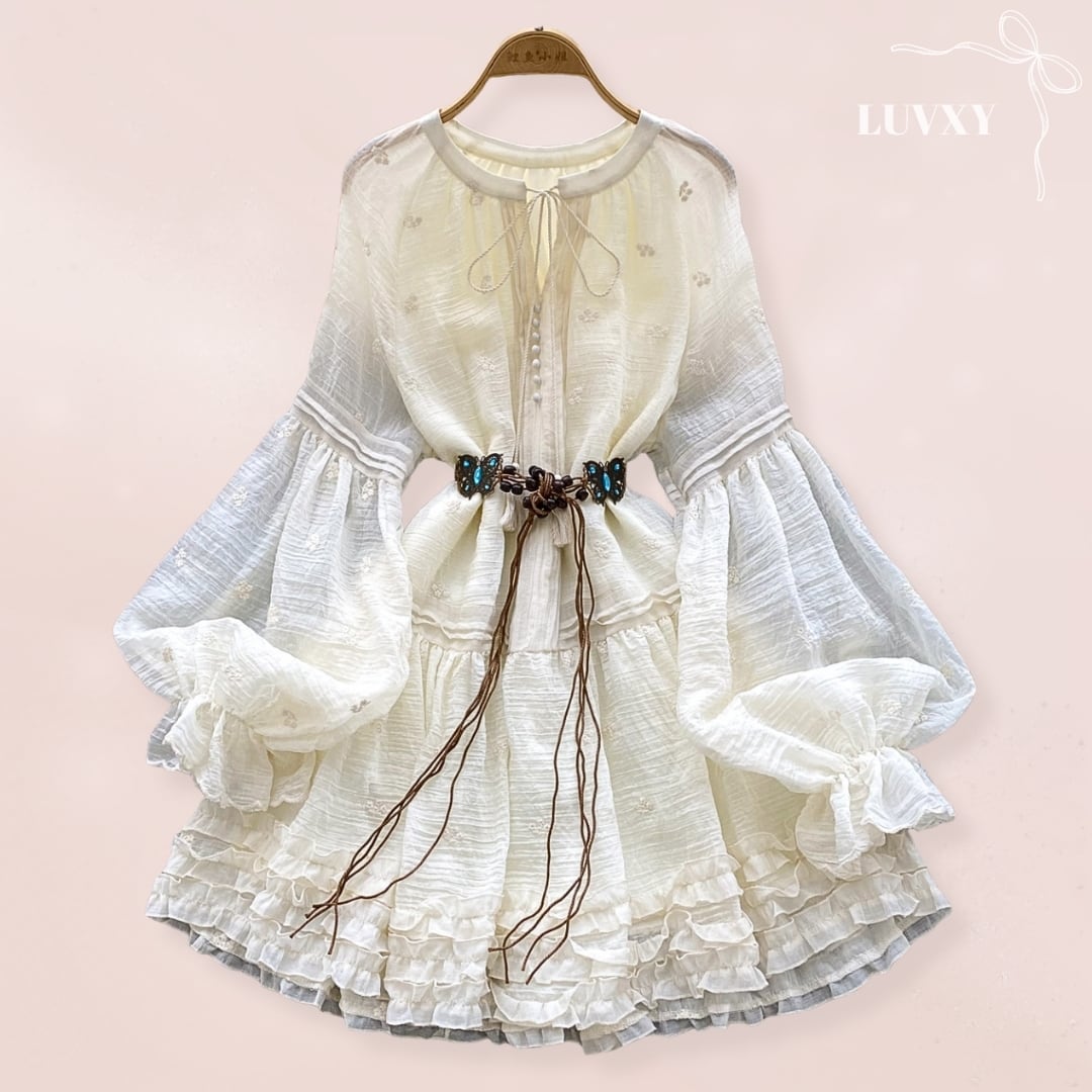 ルナ・フルール ― 刺繍ティアードドレス ♥LA161