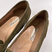 ATELIER RICCO アトリエ リコ スエード 羊革 本革 レザー ローファー 8 1/2 /26.5/グリーン系/革靴/シューズ