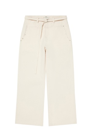 [DEINET] LOOSE PEACH COTTON STUD PANTS IN IVORY 正規品 韓国ブランド 韓国通販 韓国代行 韓国ファッション デイネット ダイニット 日本 店舗