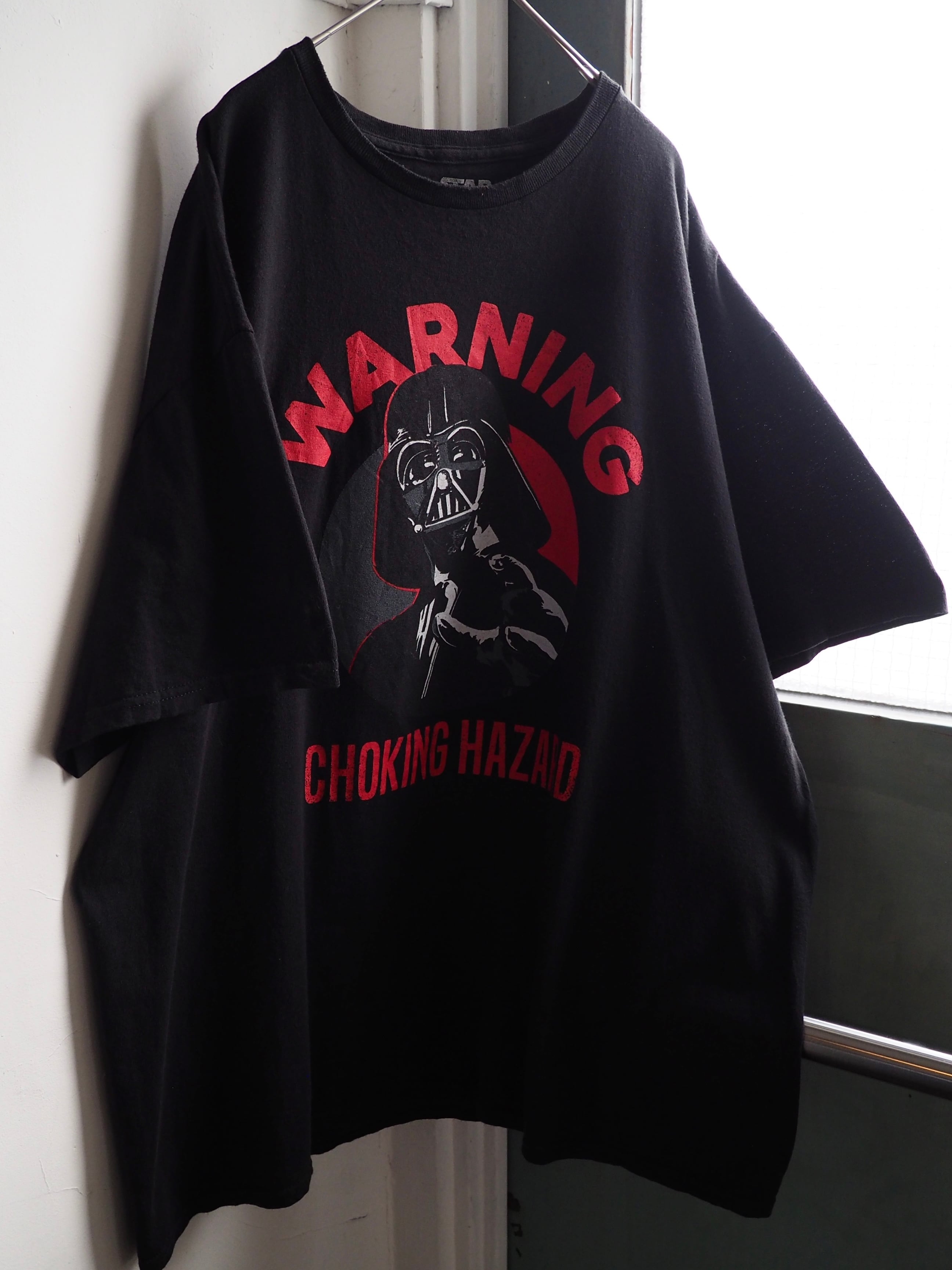 ” STARWARS ” ” Warning!Darth Vader ” printed Black loose Tee