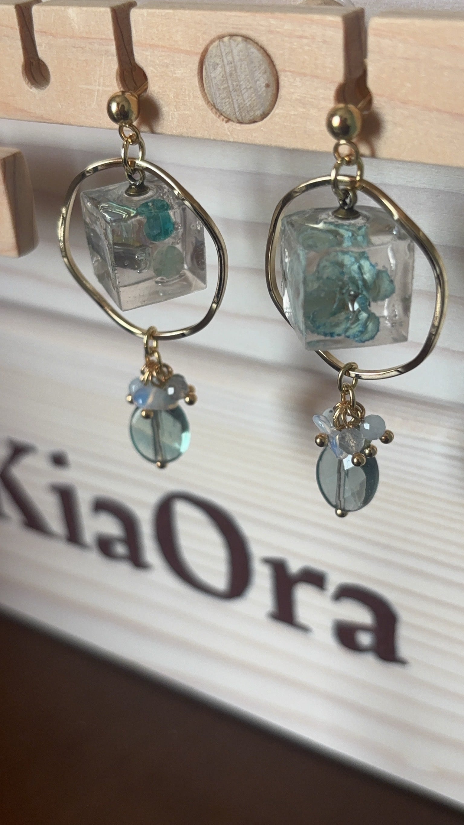 極小ミニ薔薇キューブ ピアス/イヤリング#26012 | kiaora-rose-