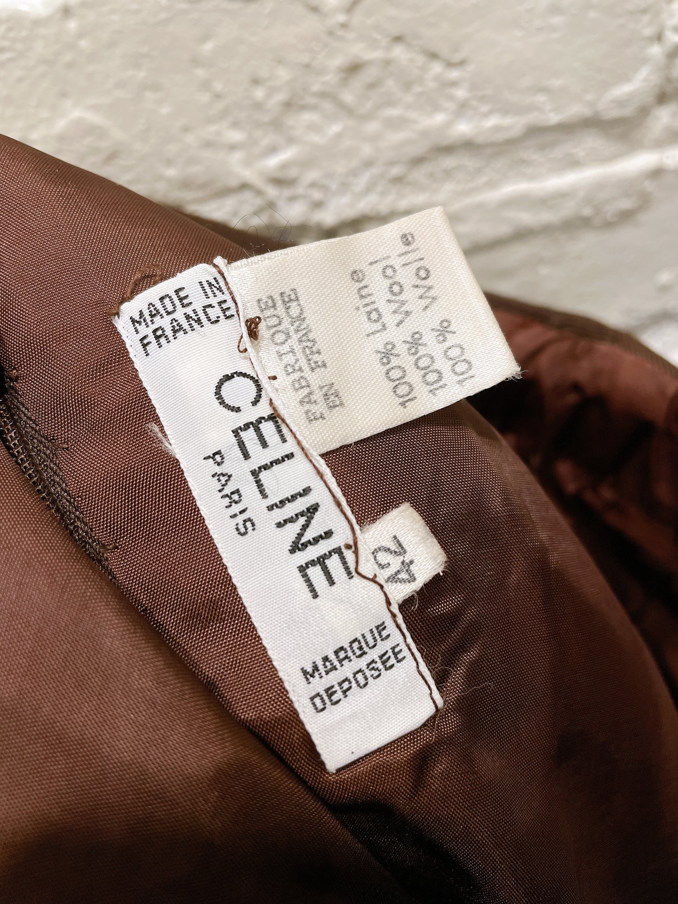 celineCELINE vintage フランス製 ウール プリーツスカート 42