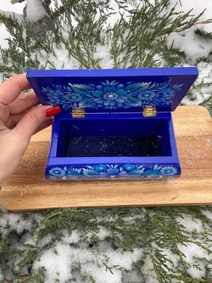 ペトリキウカ塗りのジュエリーボックス 16cm（ティモシェンコ作）ウクライナ製