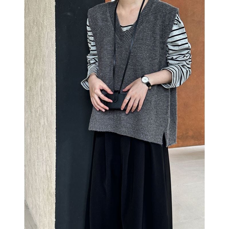 SOMEYA バックスリットショートベスト バックスリットショートベスト YELLOW | iichi 日々の暮らしを心地よく