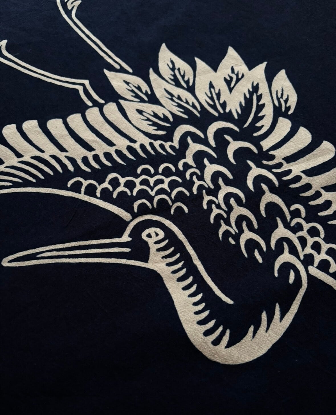 筒描藍染 風呂敷 飛鶴B | 長田染工場