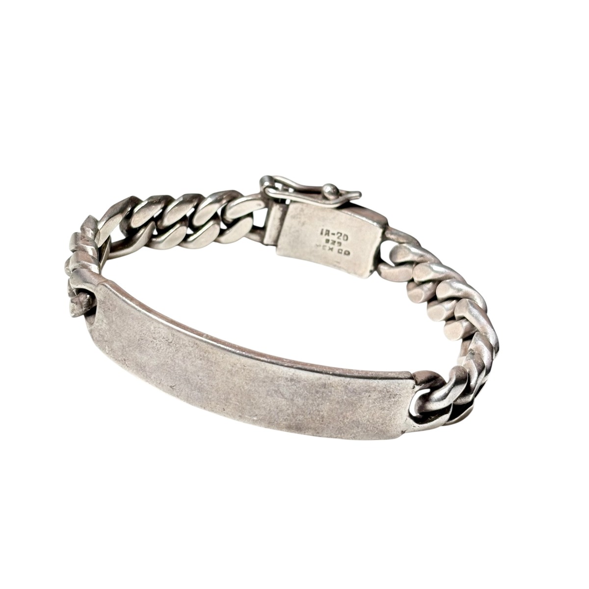 vintage Mexican silver ID plate bracelet | NOIR ONLINE