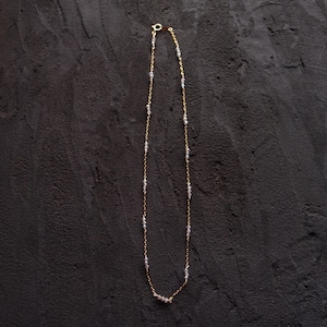 【K14gf】Coated Labradorite Station Necklace/ラブラドライト ステーションネックレス