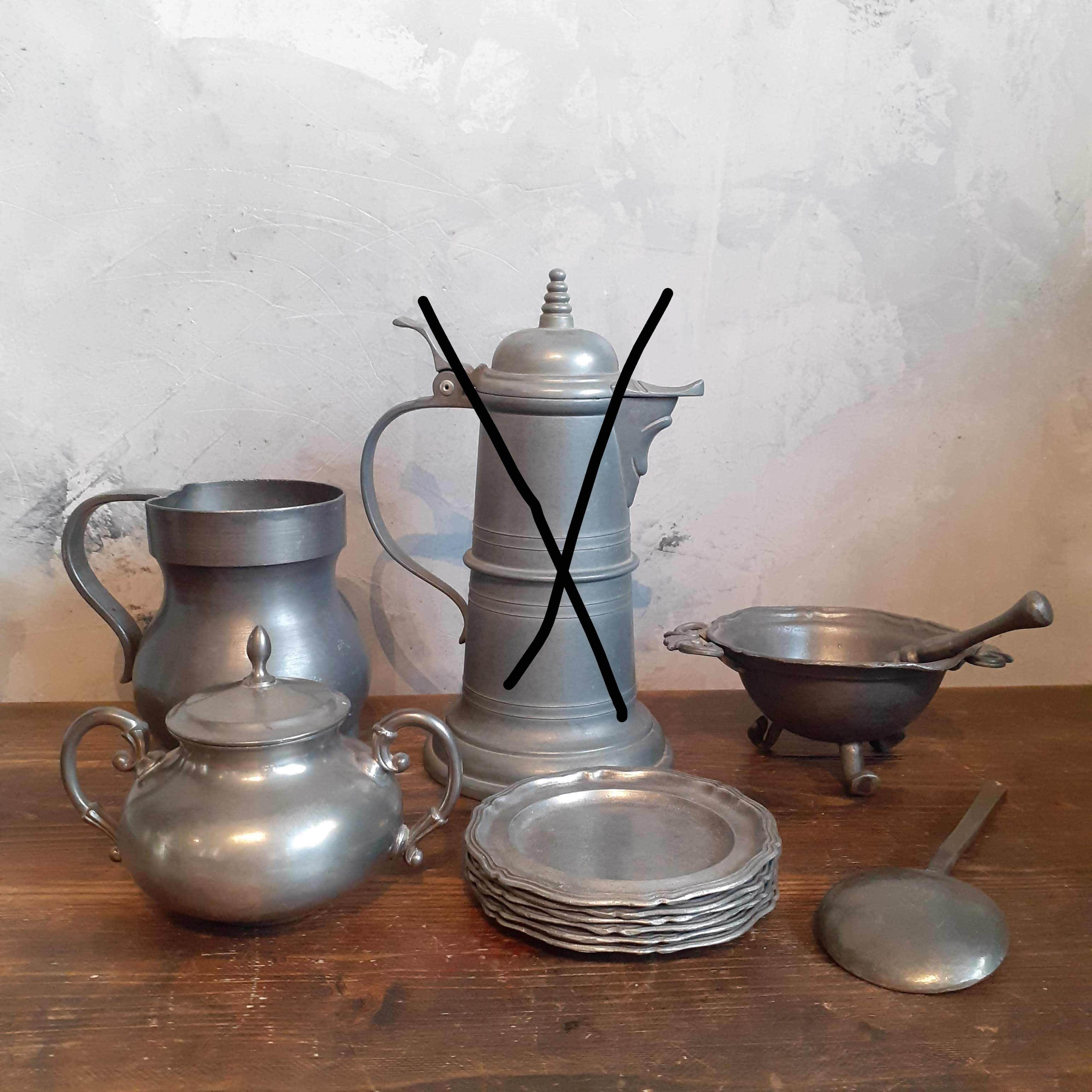 15%引き アンティークピューター(錫)セット