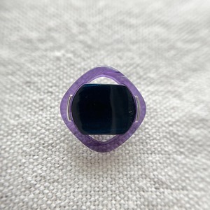 ●『2個セット』スクエア クリアパープル×ネイビーマーブル 17㎜