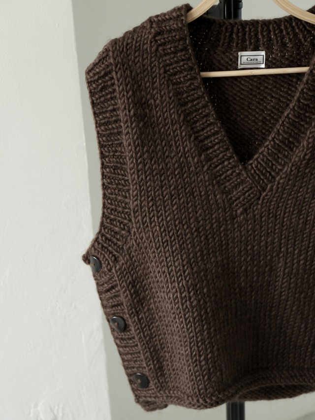 handmade knit vest（brown）