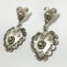 Vintage 925 Silver Heart Dangle Pirced Earrings Made In Mexico