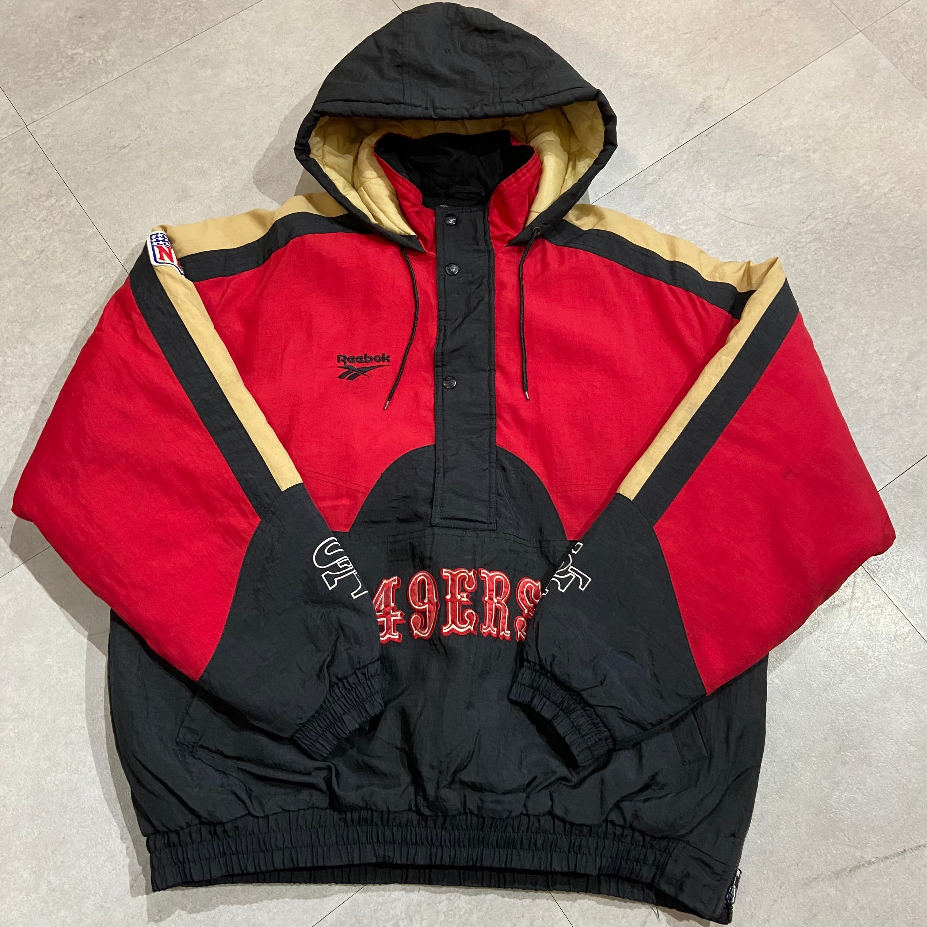 【美品】49ers  ナイロンジャケット　ボア　フード