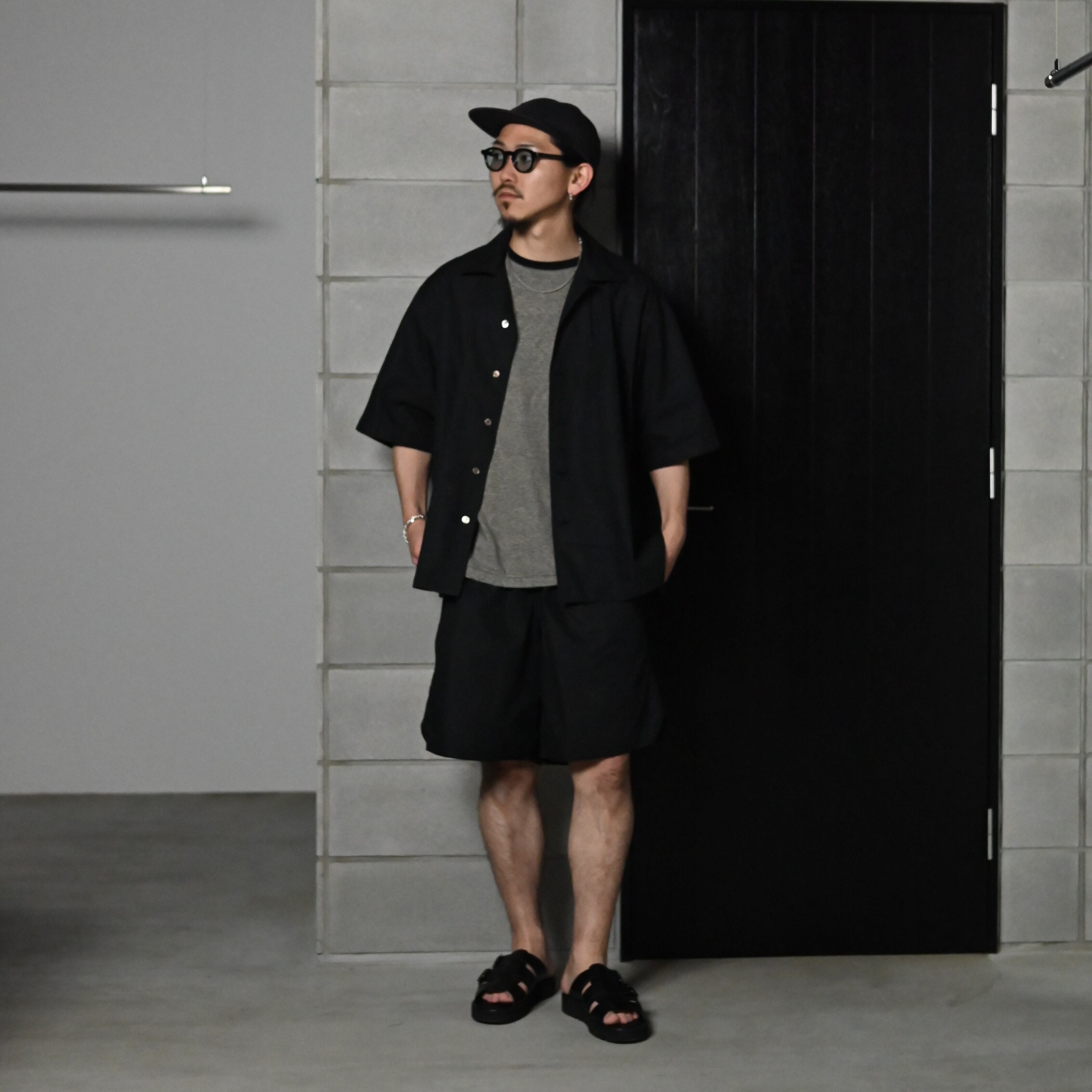 INTERIM / HICOUNT TYPEWRITER DEADSTOCK FABRIC HYPER BIG S/S OPEN