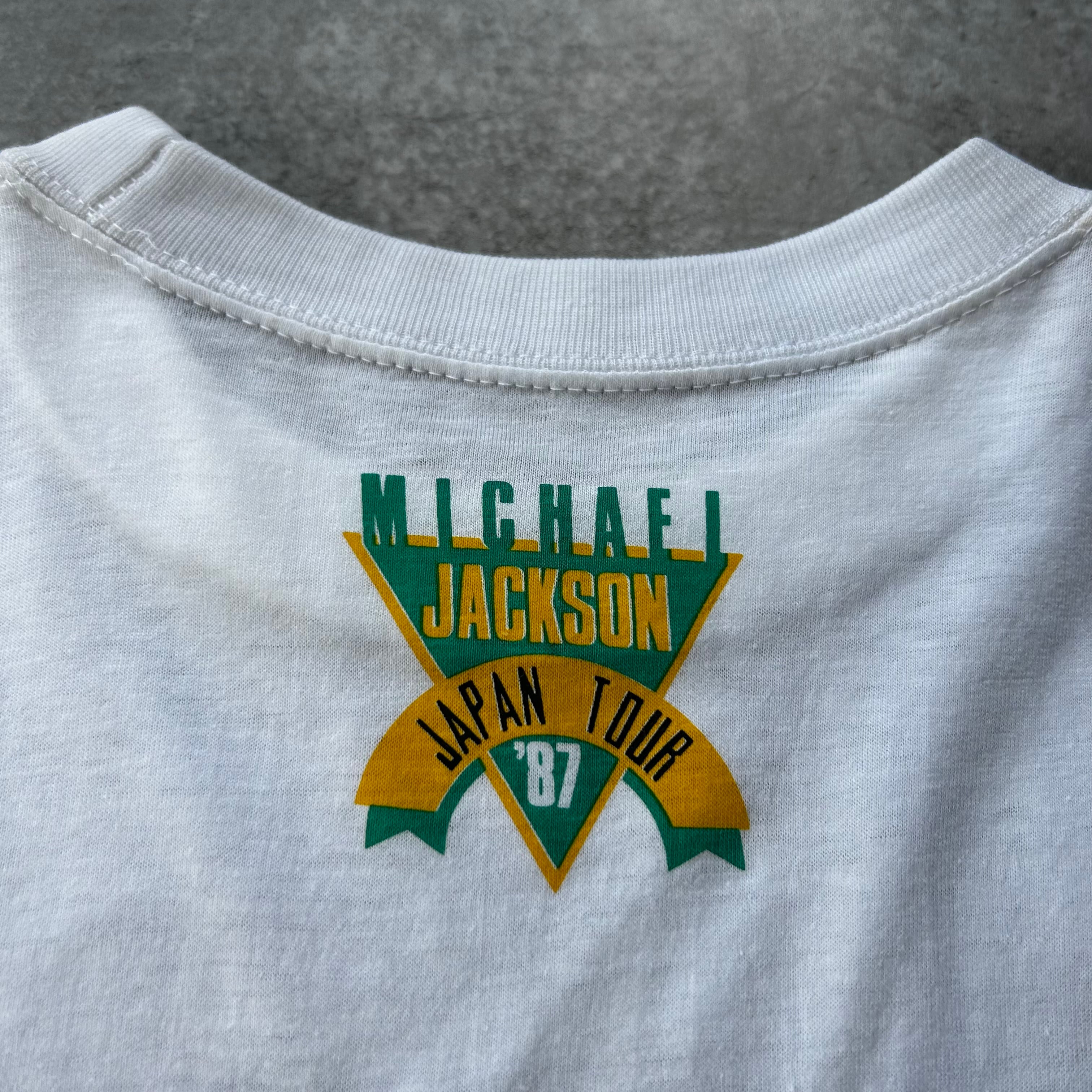 80s マイケルジャクソン ツアーtシャツ ホワイト L デッドストック