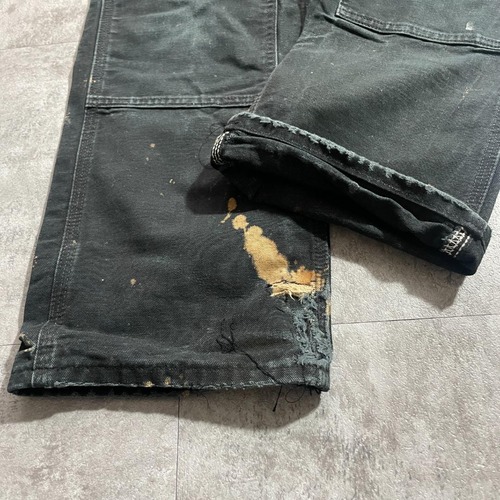 USA製 ブラック ダブルニー Carhartt B01-BLK 28×30 詳細写真6