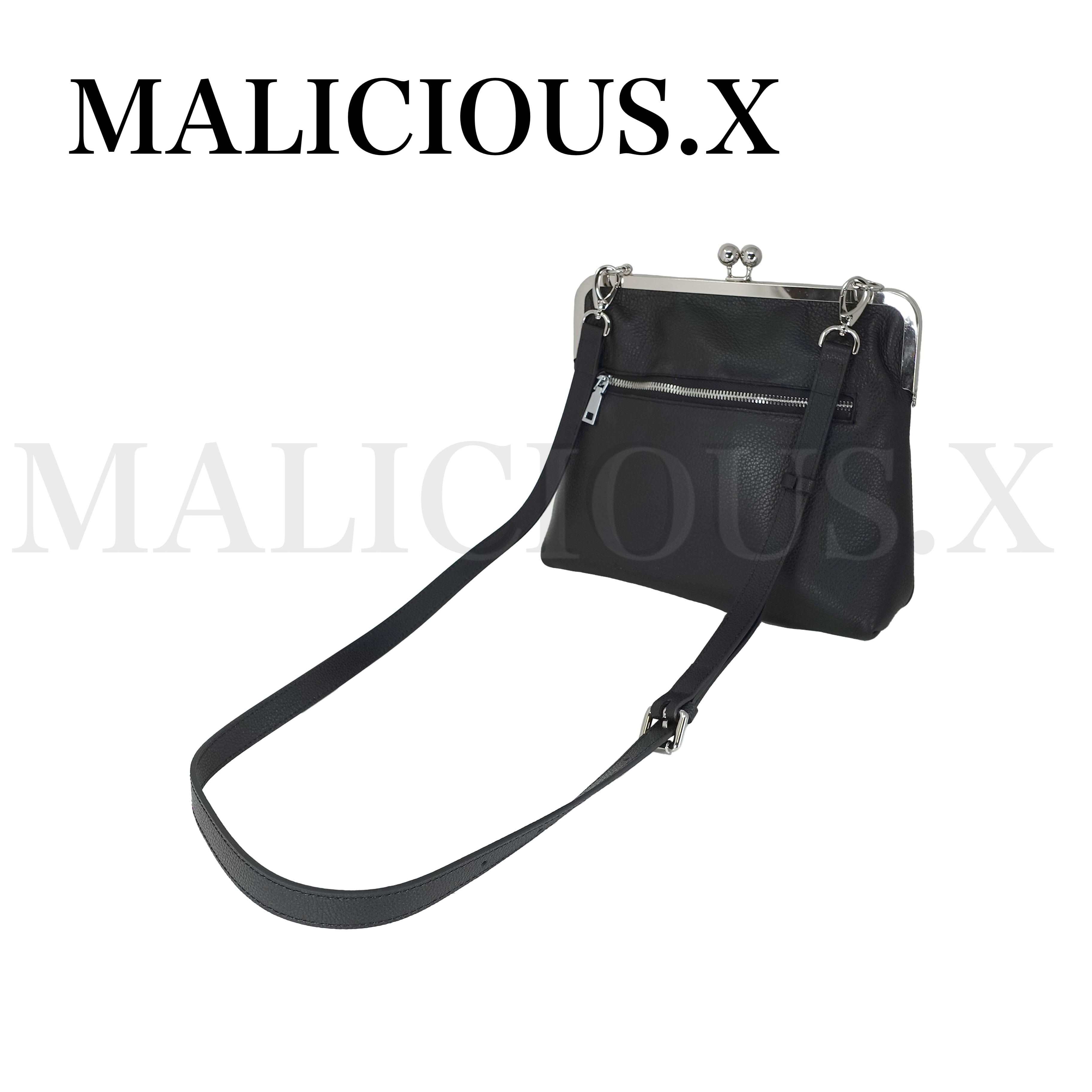 Eye metal clasp shoulder bag(L)Black/Red | MALICIOUS.X