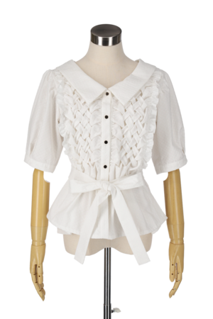 Peplum blouse  “White (Aurora Embroidery)”