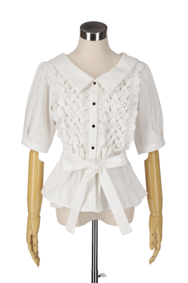 Peplum blouse  “White (Aurora Embroidery)”