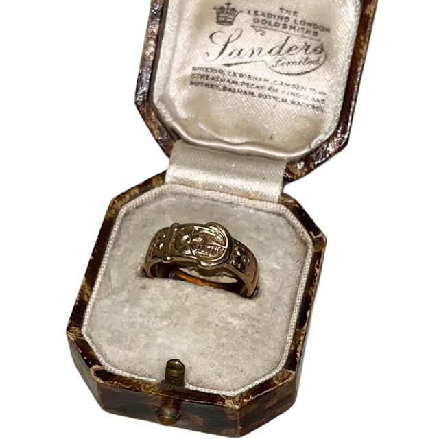 vintage 9ct gold flower engraved belt ring
