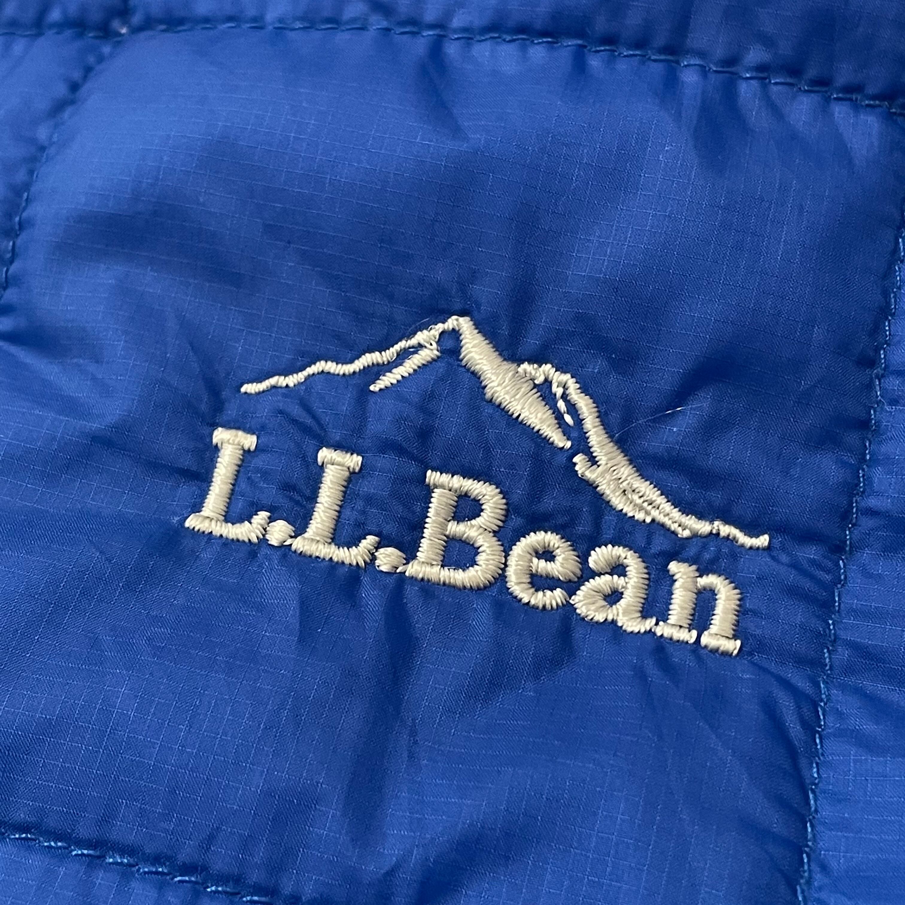 エルエルビーン プリマロフト 美品 中綿ジャケット ブルー 刺繍ロゴ