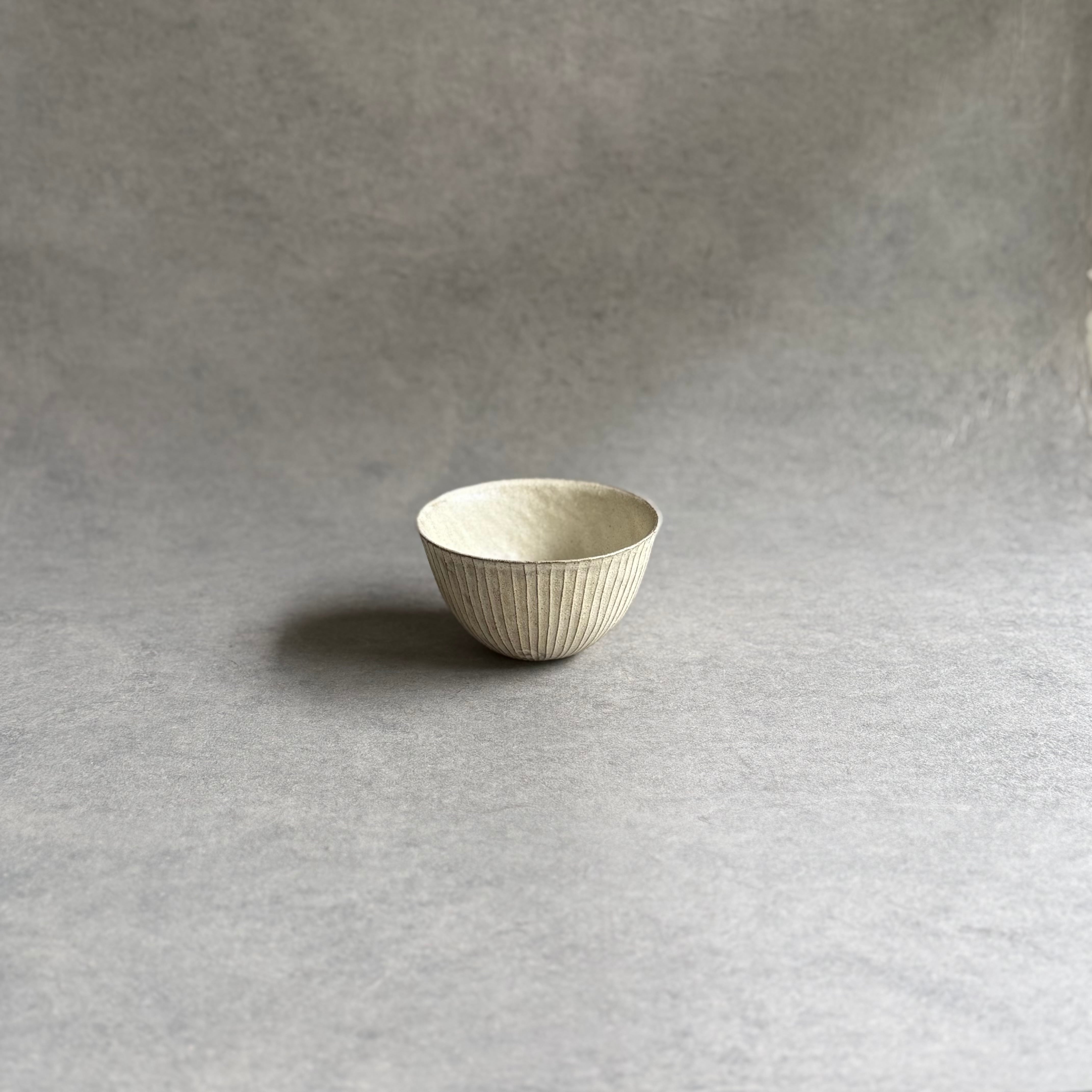 鈴木進 粉引 線紋 BOWL (小)