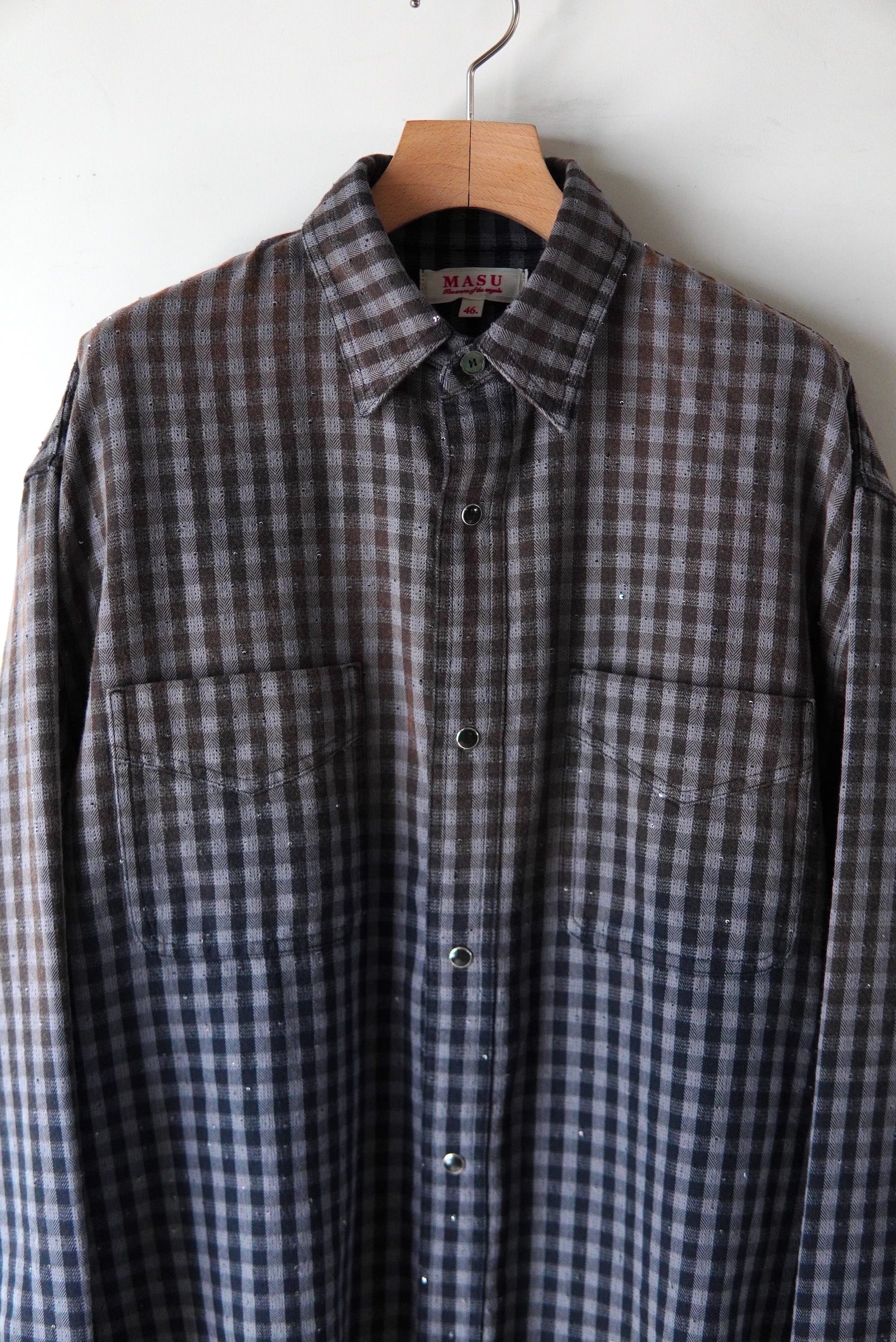 MASU / FADED SPARKLING PLAID SHIRT | POETRY