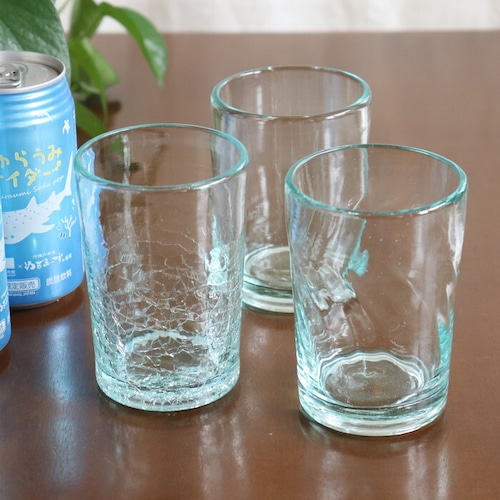 琉球ガラス 奥原硝子製造所 グラス大 ライトラムネ Ryukyu glass #281