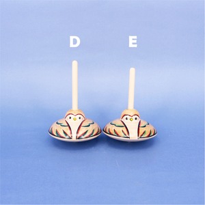 《 江戸独楽・前田良二 工人 》竹に雀　糸引き独楽（こま）