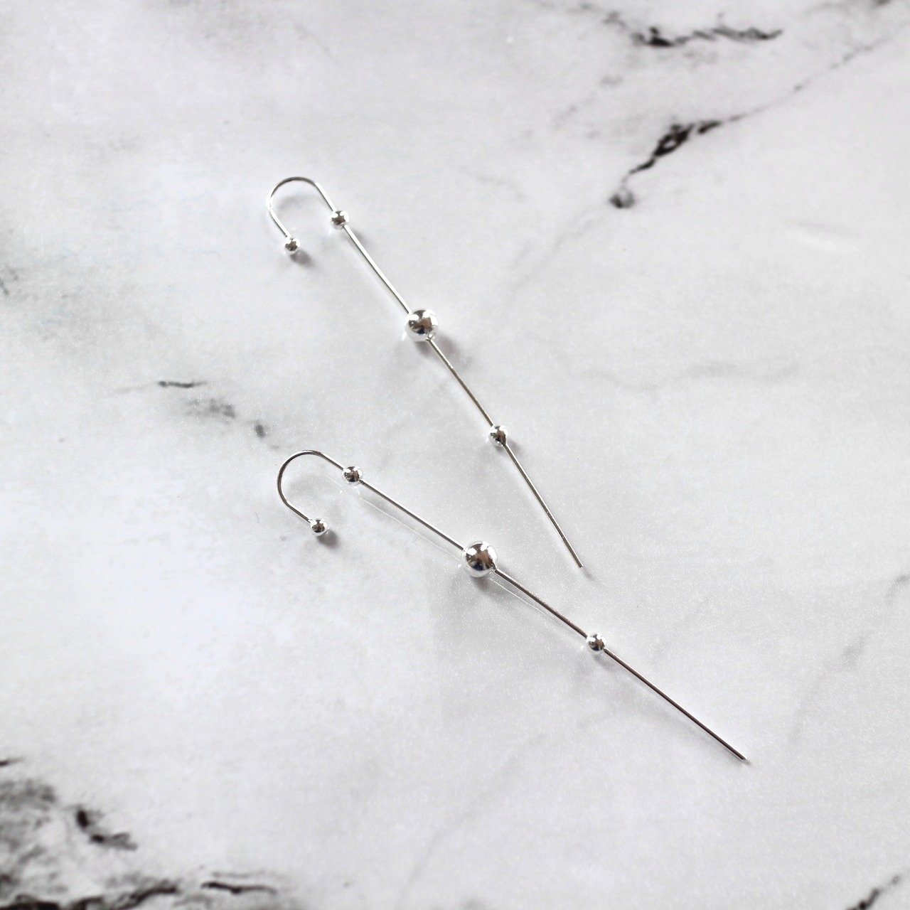 s925　シンプルドットイヤーラップピアス　シルバー925 金属アレルギー対応