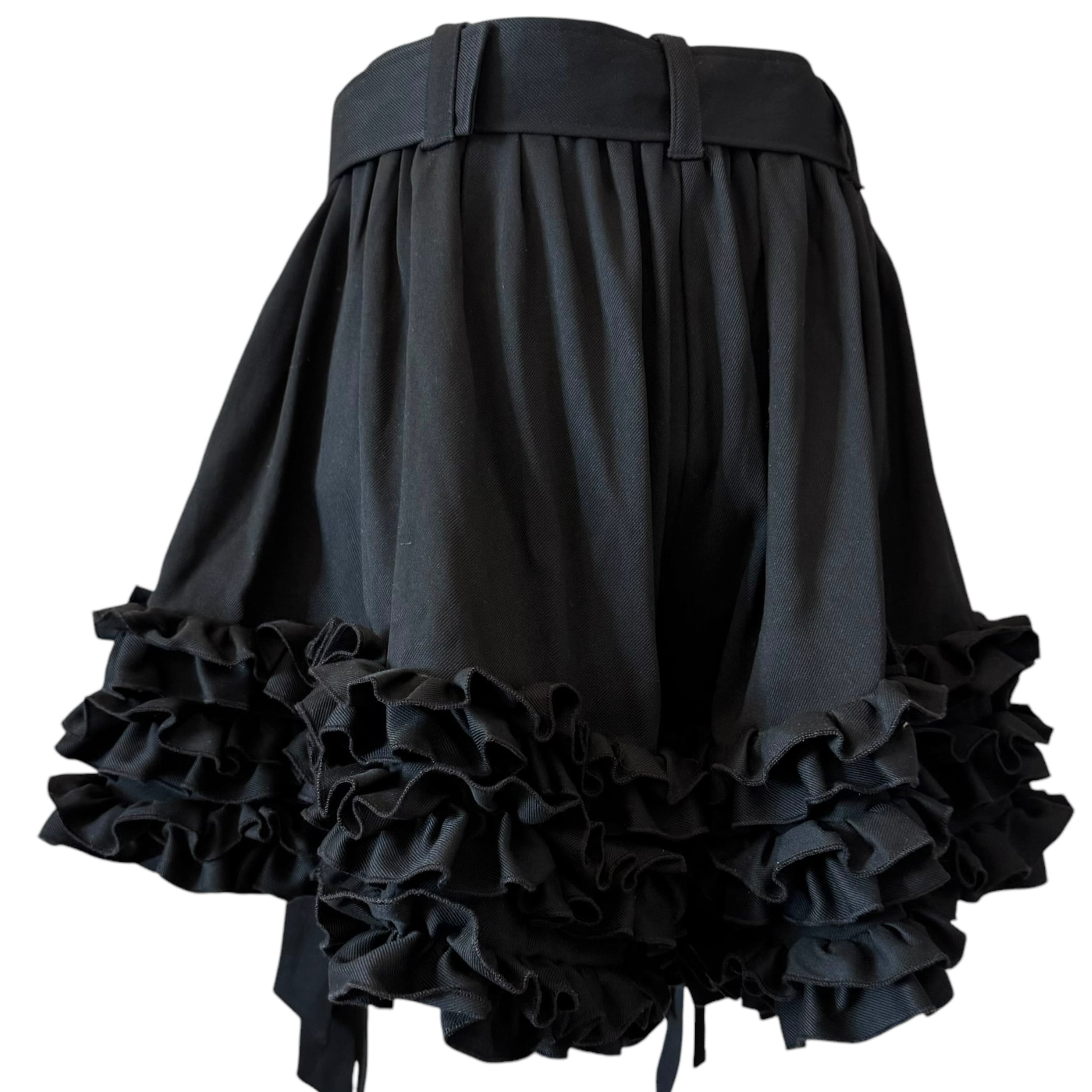 リボンフリルショートパンツ　BLACK