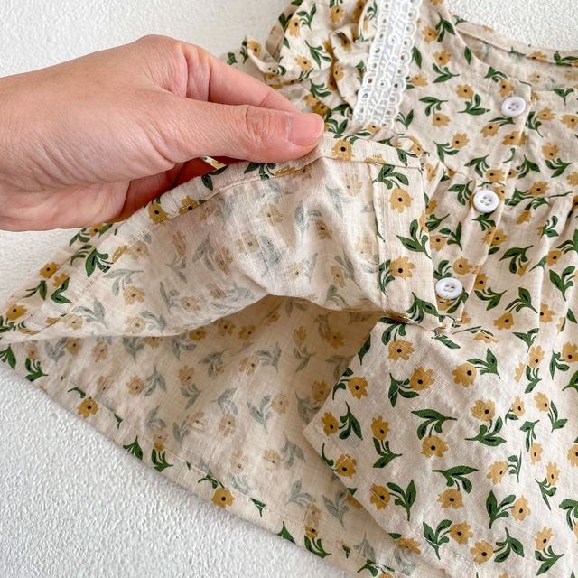 【セット】小花柄レースフリル袖ブラウスキュロットセットアップ - 12