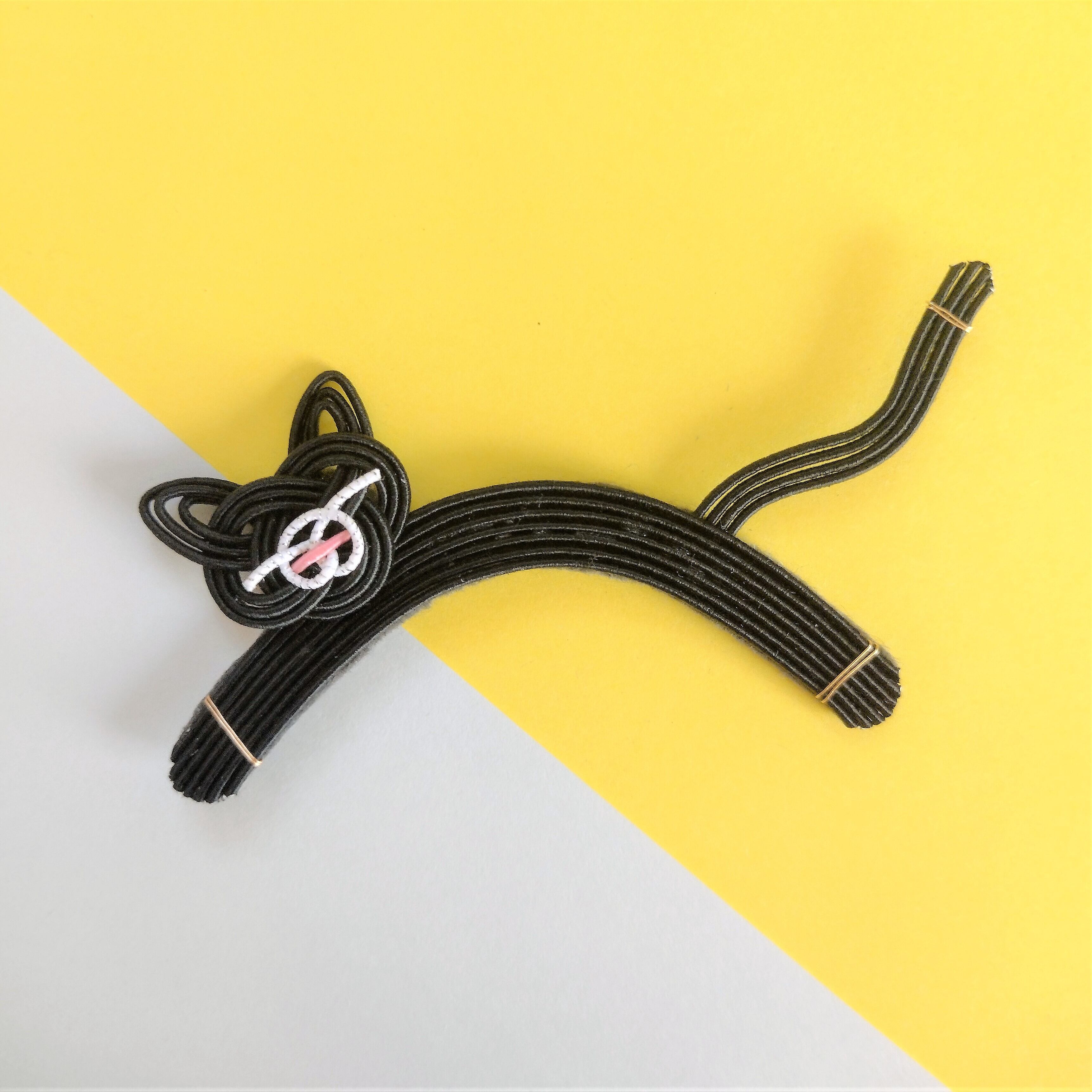 金魚 黒猫 レジン ブローチ ※ブローチピン透ける可能性あり 替ら