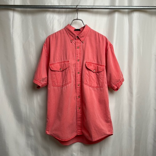 80~90s Eddie Bauer RuftonTwill BD　フラップポケット　半袖シャツ
　M
